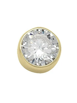 Gold 6mm CZ Bezel Stud Earring 10KT