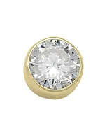 Gold 6mm CZ Bezel Stud Earring 10KT