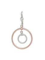 Pink And White Gold Two Tone Fancy Circle Drop Earring 10KT