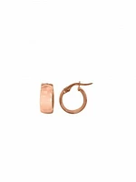 Pink Gold Small Domed Hoop Earring 14KT
