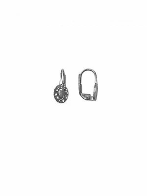 White Gold Oval Drop Earring 10KT