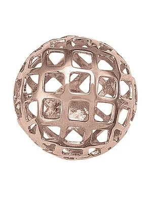 Pink Gold Filigri Ball Stud Earring 14KT