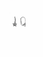 White Gold Star Drop Earring 10KT