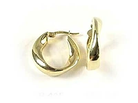 10K Gold Twisted Hoop Earrings