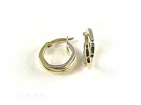 10K Yellow & White Gold Two Tone Hoop Earrings