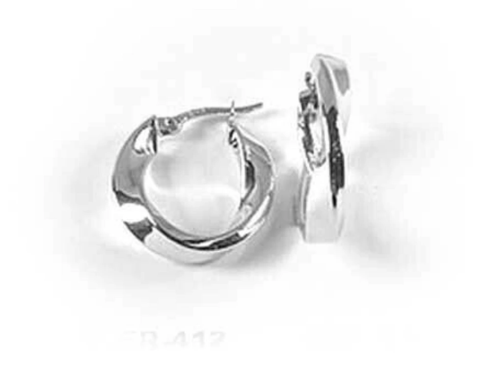 10K White Gold Twisted Hoop Earrings