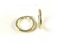 10K Gold Shimmer Cut Hoop Earrings