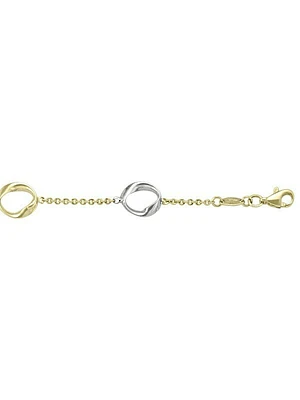 White & Yellow Gold Two Tone Fancy Hollow Link Necklace 10KT