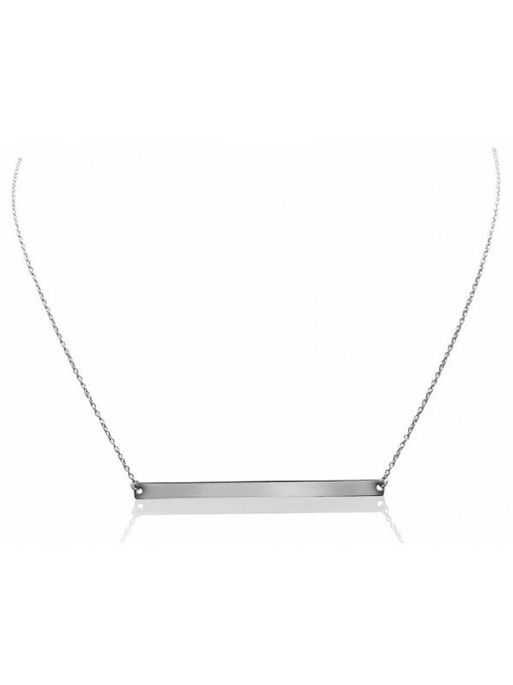 White Gold Bar Necklace 14KT