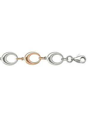 And White Gold Two Tone Fancy Hollow Link Necklace 10KT