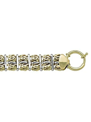 White & Yellow Gold Two Tone Hollow Fancy Bracelet 10KT