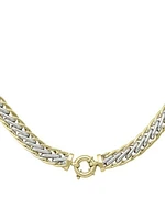 White & Yellow Gold Two Tone Hollow Fancy Ladies Necklace 14KT