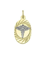 White & Yellow Gold Two Tone Medical Data Pendant 10KT