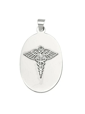 White Gold Medical Data Pendant 10KT