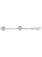 Pink And White Gold Two Tone Fancy Ball Link Bracelet 10KT