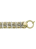 White & Yellow Gold Two Tone Hollow Fancy Necklace 10KT