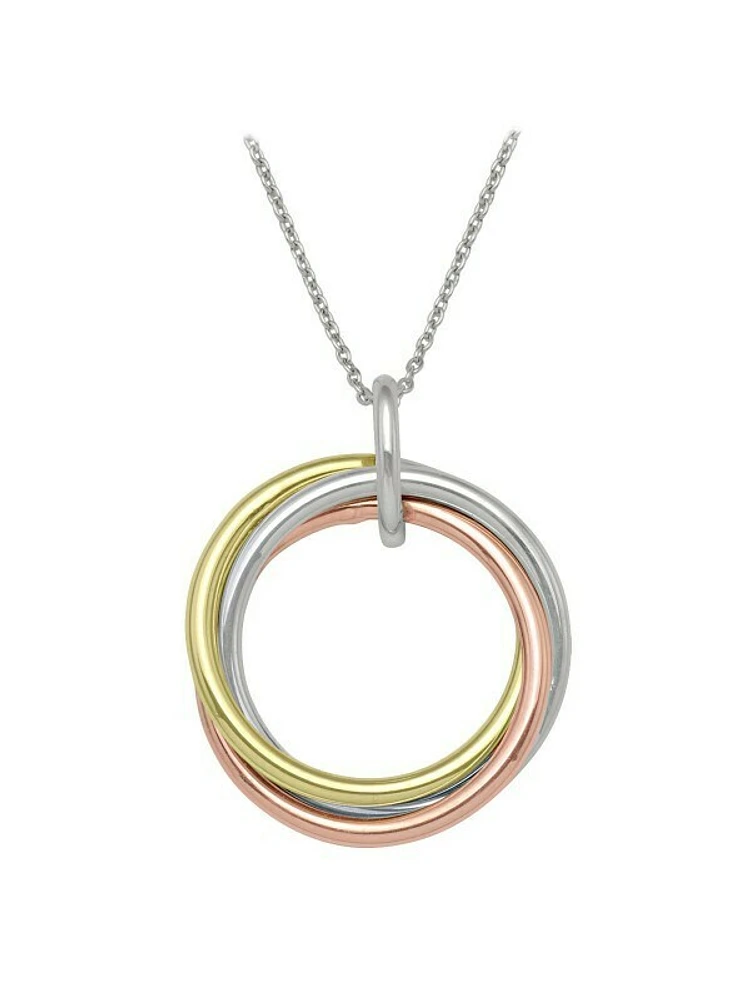 Yellow, White & Rose Gold Tri Colour Love Knot Necklace 10KT
