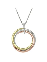 Yellow, White & Rose Gold Tri Colour Love Knot Necklace 10KT