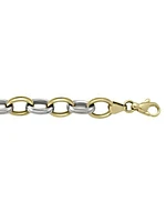 White & Yellow Gold Two Tone Hollow Fancy Link Necklace 10KT