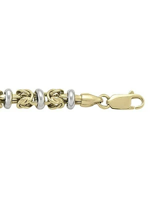 White & Yellow Gold Two Tone Hollow Fancy Necklace 14KT