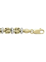 White & Yellow Gold Two Tone Hollow Fancy Necklace 14KT