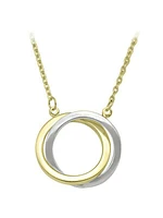 White & Yellow Gold Two Tone Love Knot Necklace 10KT