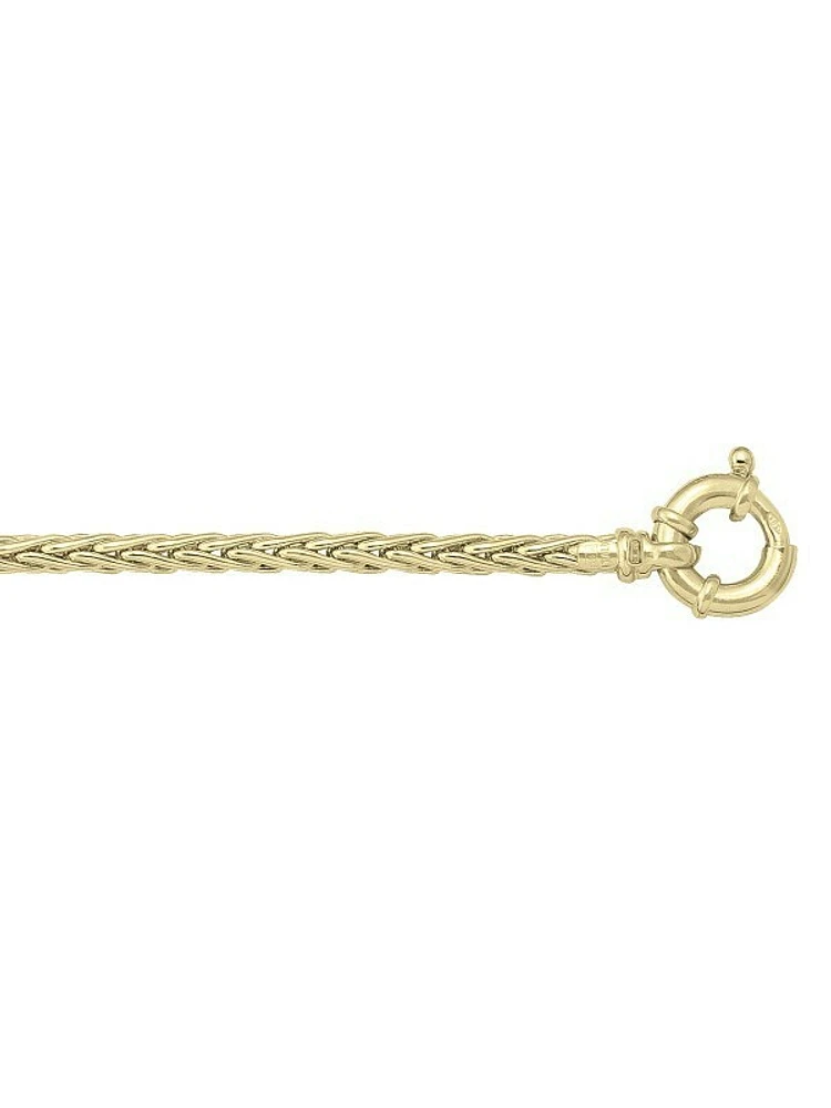 Yellow Gold Hollow Wheat Link Bracelet 10KT