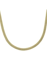 Gold Hollow Round Mesh Fancy Link Necklace 14KT