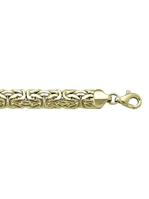 Yellow Gold Hollow Flat Byzantine Link Necklace 10KT