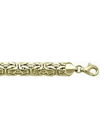 Yellow Gold Hollow Flat Byzantine Link Necklace 10KT