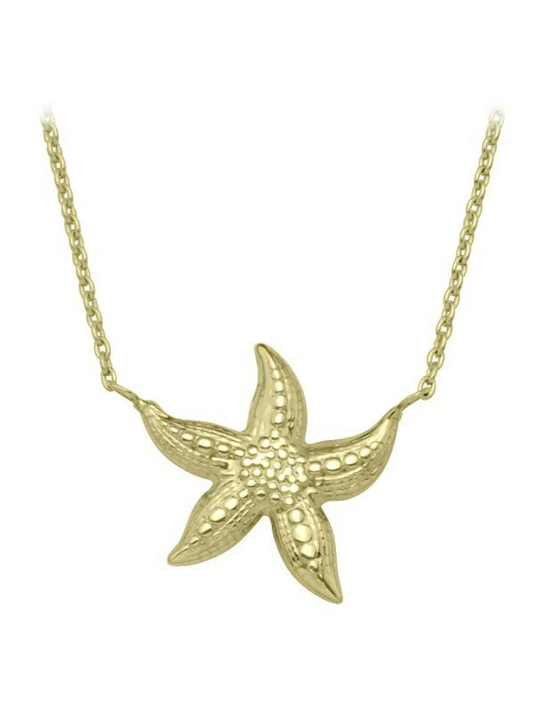 Yellow Gold Star Fish Necklace 10KT