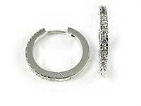 10K White Gold Cubic Hoop Earrings