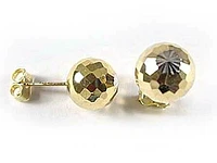 10K 9.50MM Yellow Gold Shimmer Ball Stud Earrings