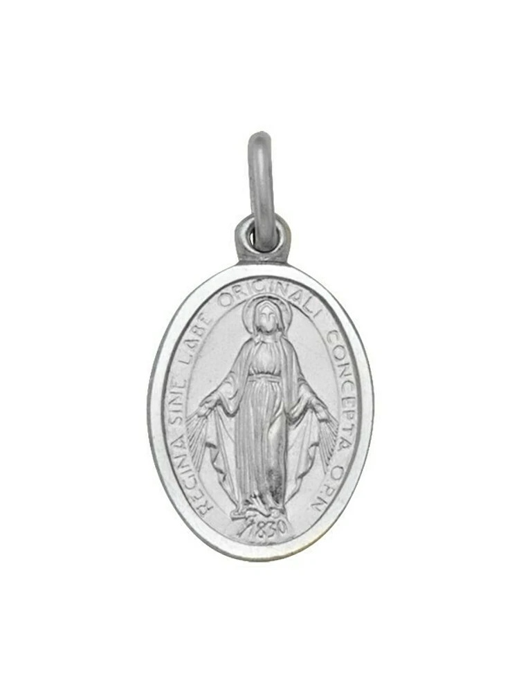 White Gold Solid Miraculous Medal 14KT