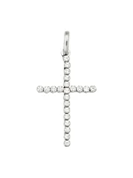 White Gold C.Z. Cross 18KT