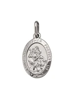 White Gold Solid St. Christopher Medal 14KT