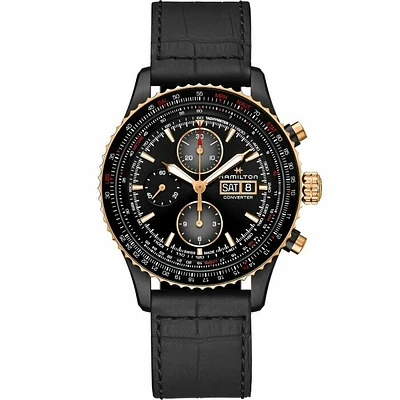 Khaki Aviation Black Dial 44MM Converter Automatic Chrono H76736730