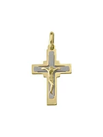 Yellow And White Gold Crucifix 18KT