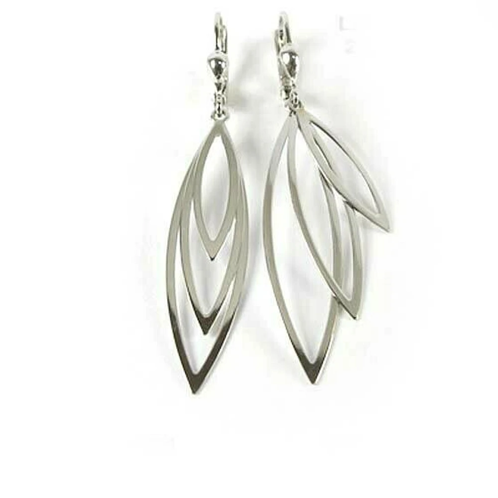 10K White Gold Fancy Dangle Earrings