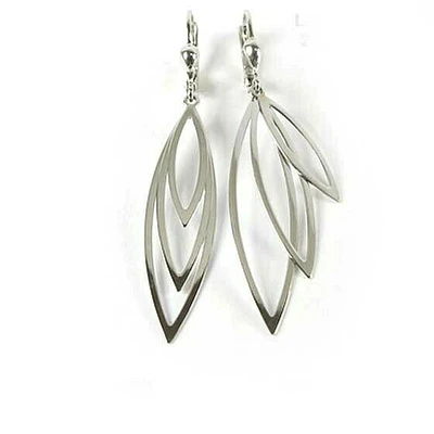 10K White Gold Fancy Dangle Earrings