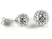 10K Gold 10MM Mesh Ball Stud Earrings