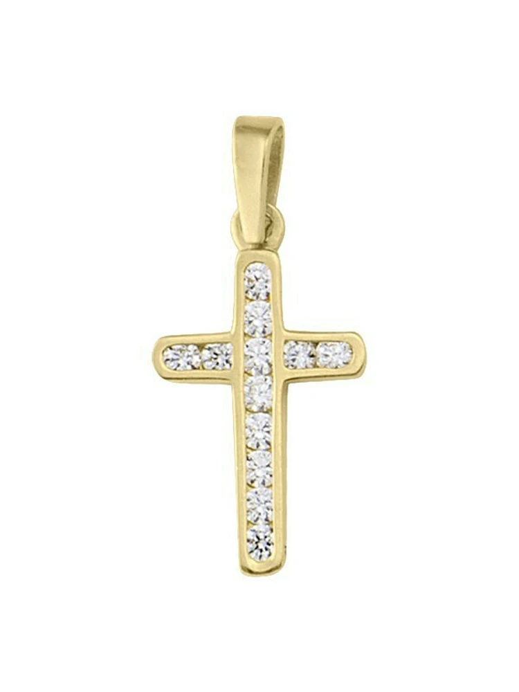 Yellow Gold C.Z. Gold Cross 18KT