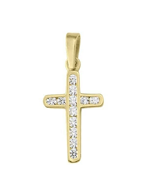 Yellow Gold C.Z. Gold Cross 18KT