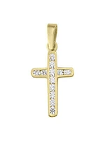 Yellow Gold C.Z. Gold Cross 18KT