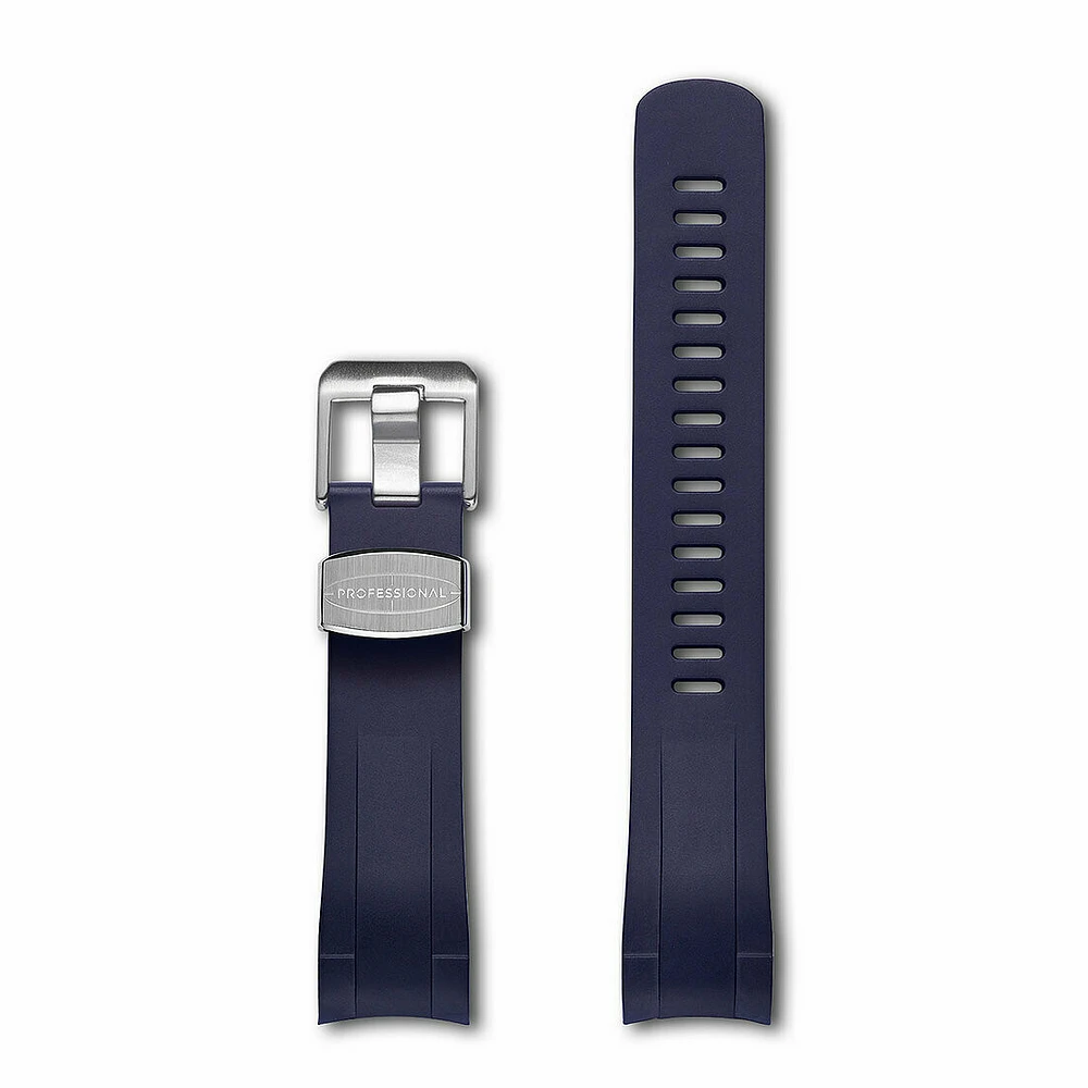 Crafter Blue - Curved End Rubber Strap For Tudor Black Bay 41mm Series (TD01)