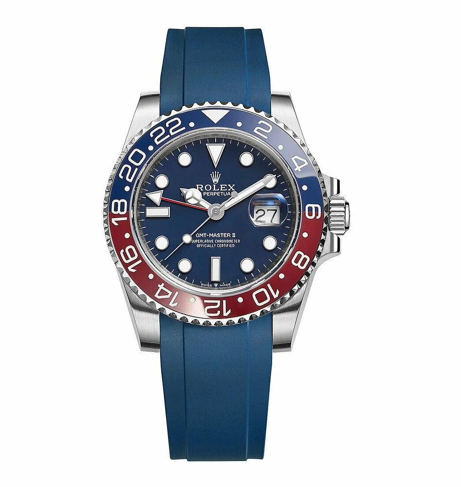 Crafter Blue - Curved End Rubber Strap For Rolex Series (RX01)