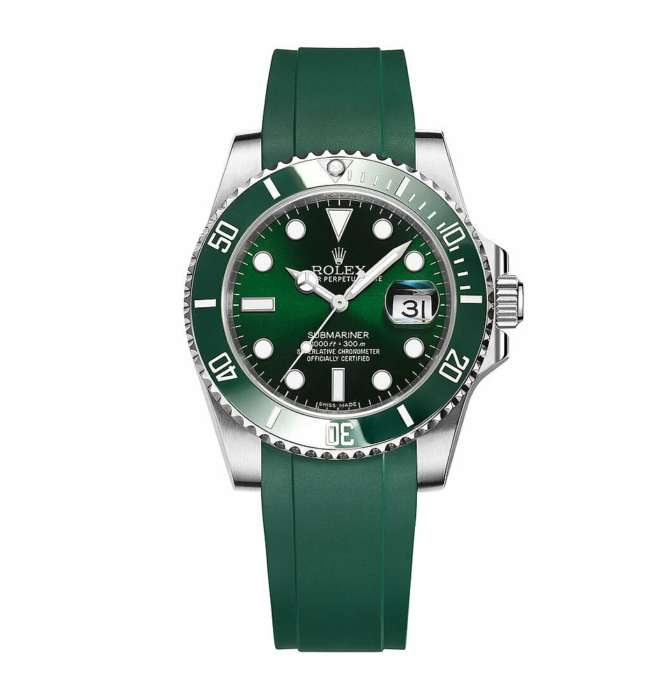 Crafter Blue - Curved End Rubber Strap For Rolex Series (RX01)