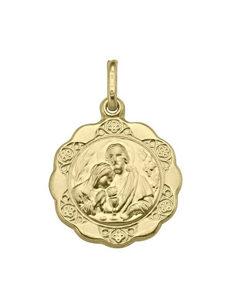 Yellow Gold Hollow Communion Medal 10KT