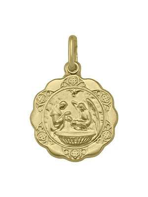 Yellow Gold Hollow Baptism Medal 10KT