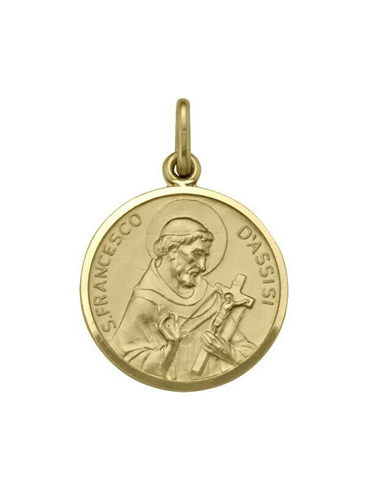 Yellow Gold Solid St. Francis Medal 18KT